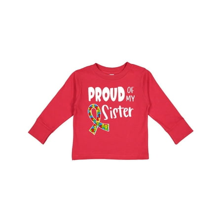

Inktastic Proud of my Sister Autism Awareness Puzzle Piece Ribbon Gift Toddler Boy or Toddler Girl Long Sleeve T-Shirt