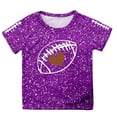 thumbnail image 4 of LIIPEE Girls Boys T-Shirt Cartoon Baseball Graphic Printed Short Sleeve Round Neck Sequins Tshirt Tops Kids Trendy Holiday School Party Tee Shirts,Purple,8-9 Years, 4 of 4