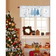 thumbnail image 3 of Blue Christmas Tree Valances for Windows, Winter Snowflake Striped Xmas Rod Pocket Valance Short Window Treatments Curtains for Kitchen Bathroom Bedroom Decor, 60 x 14 In, 3 of 9