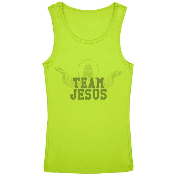 Team Jesus Youth Girls Tank Top Lime YXL