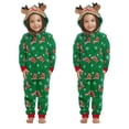 thumbnail image 2 of Matching Family Christmas Siamese Pajamas Sets Deer Head Embroidery Hooded, 2 of 13