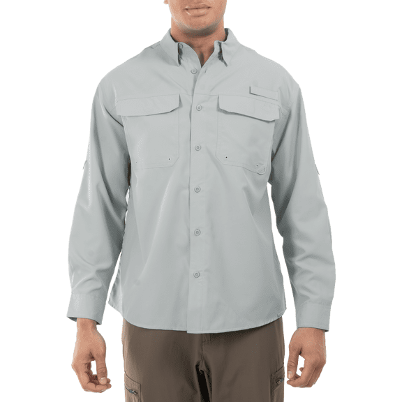 Realtree Men's Sleet Grey Medium Long Sleeve Guide Shirt