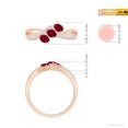 thumbnail image 6 of ANGARA Natural Oval Ruby Three Stone Bypass Ring with Diamonds in 14K Rose Gold for Women (Size-4x3mm) | July Birthstone, Birthday, Anniversary, Jewelry Gift for Women | Natural Ruby Ring, 6 of 11