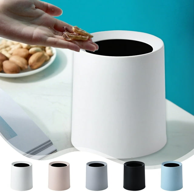 Sentmoon Small Trash Can Trash Can Scandinavian Square Mini Desktop Garbage Can Without Cover Coffee Table Living Room Office Study Double Japanese Plain Originality