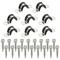 Uxcell 8Pcs Pipe Clamps, 3/4 Inch 304 Stainless Steel Rubber Cushioned U Bracket