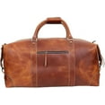 thumbnail image 6 of RUZIOON 24" Leather Buffalo Travel Case Duffel Luggage Bag, Gym Travel Tote Duffel, Overnight Weekender (tan), 6 of 6