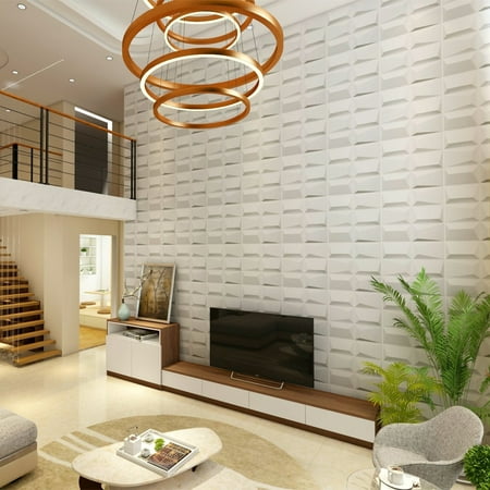 Art3d 12 Sheet 19 7 X19 7 3d Wall Panels White Pvc Wall Decorative Tile For Home Decor