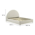 thumbnail image 3 of Resort Performance Velvet Arched Round Full Platform Bed in Alabaster, 3 of 10
