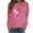 QR1-Hot Pink, variant on VKOYWKM Womens Breast Cancer Awareness Tops Pink Ribbon Print T-Shirts Long Sleeve Breast Cancer Survivor Tops Fall Crew Neck Pullover Tees