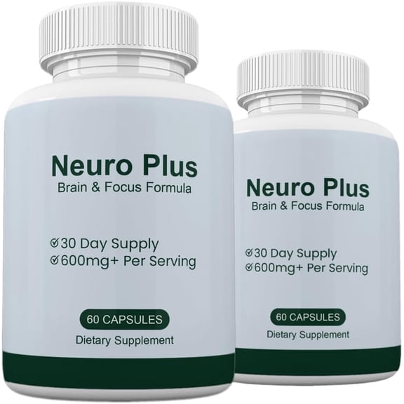 (2 Pack) Neuro Plus Brain and Memory Support Supplement, Neuro Plus Pills Premium Formula - 120 Count