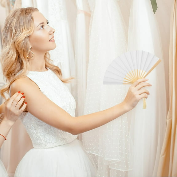 WHAMVOX 4pcs Small Size Handheld Folding Fans for Doll Paper Fans Photography Props  Chinese Style Vintage Hand Fan Foldable Miniature Fans