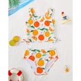 thumbnail image 4 of Kucnuzki 4T Toddler Girls Swimsuit Set 5T Girl Summer Bathing Suit Drawstring Top Bottoms 2pcs Bikini Set Beach Breathable Tankini Set Swimwear Orange, 4 of 10