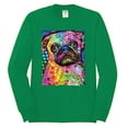 thumbnail image 3 of Funny Neon Pug | Dean Russo Art Animal Lover Mens Long Sleeve Shirt, Kelly, 3X-Large, 3 of 6