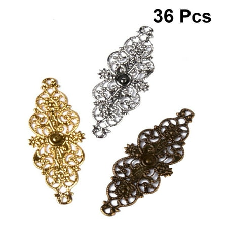 

NICEXMAS 36pcs DIY Jewelry Pendant Accessories Handmade Hairpin Headdress Hollow-out Flower Pattern Headwear(62x24MM)