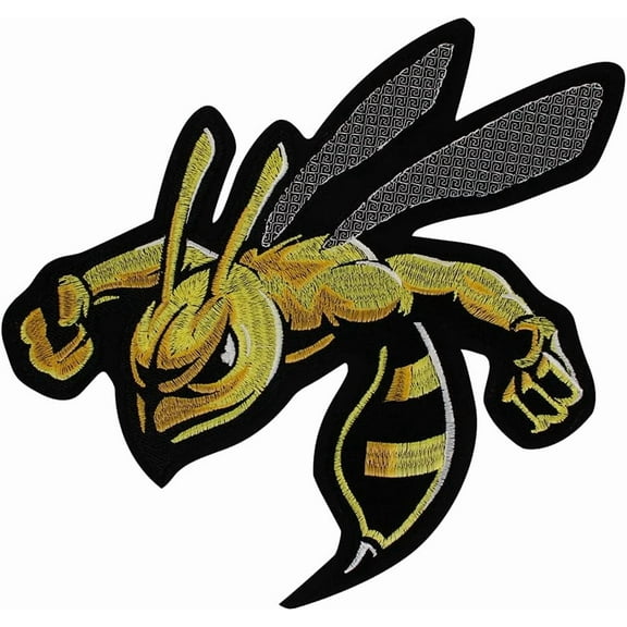 Boxing Bee Patches Iron on Fabric Embroidery Appliques DIY Clothing Stickers Decorative Jacket Badges 1 piece