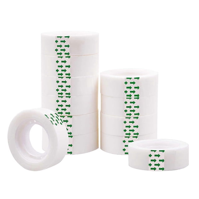Long-Lasting Tape Refills, Transparent Tape For Gift Wrapping, Office Supplies, Craft Projects, Suitable Size For Convenience (12 Rolls)