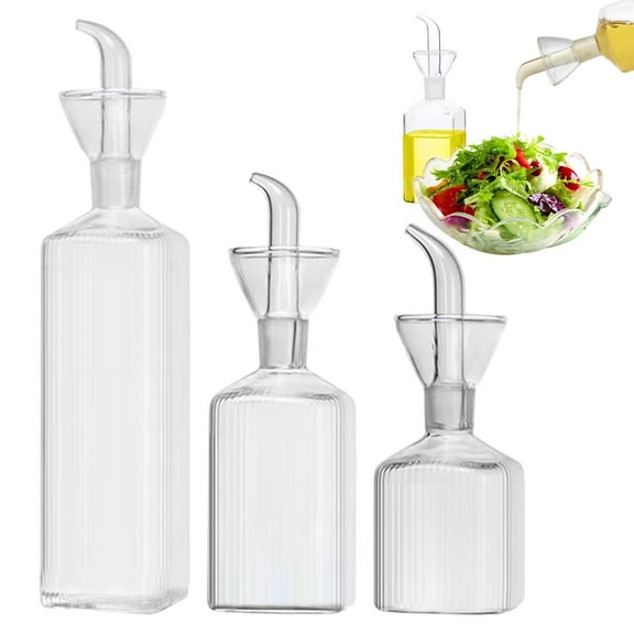 Kitchen seasoning bottleClear Glass Olive Oil Dispenser Bottle Oil Vinegar with And NO Funnel Needed Olive Oil Carafe for Kitchen And BBQHomnglonglong
