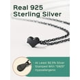 thumbnail image 4 of ChicSilver 925 Sterling Silver Trendy Heart Necklace for Women Black Pendant Necklaces Jewelry for Women Birthday Valentine's Day Gifts for Her, 4 of 8