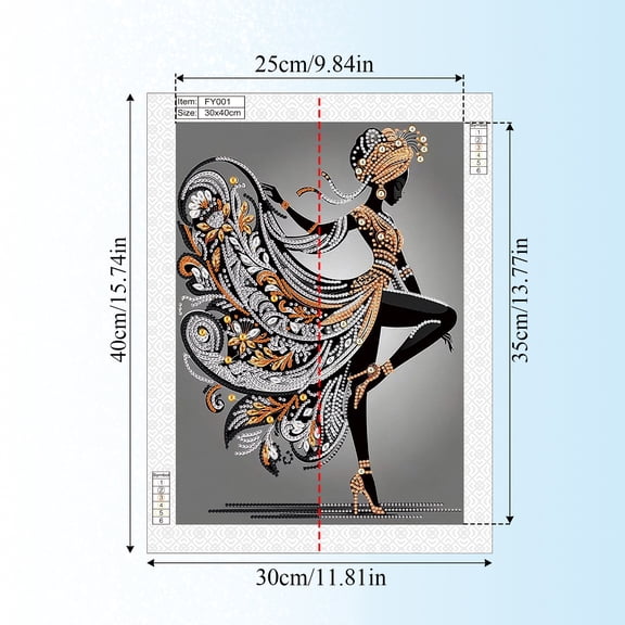 5D DIY Diamond Painting Kit Dancing Lady Special Shape Creative Diamond Craft Suitable for Home and Office Decor, Festive Gifts