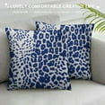 thumbnail image 3 of COMIO  Blue Leopard Print Pillowcovers Navy Throw Pillow Covers and White Cushion Case for Sofa Home Decor Bedroom Living Room, 3 of 5