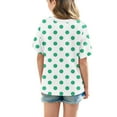 thumbnail image 5 of WQQZJJ Summer T-shirt for Girls, Polka Dot Printed Fashion Tops Casual Crew Neck Short Sleeve Shirt Home Loose Clothing, 5 of 7