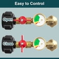 thumbnail image 3 of Propane Refill Adapter with Valve and Gauge, Fill 1 lb Bottles from 20 lb Tank,90-Degree Elbow Design, Easy to Use, Solid Brass, 3 of 9