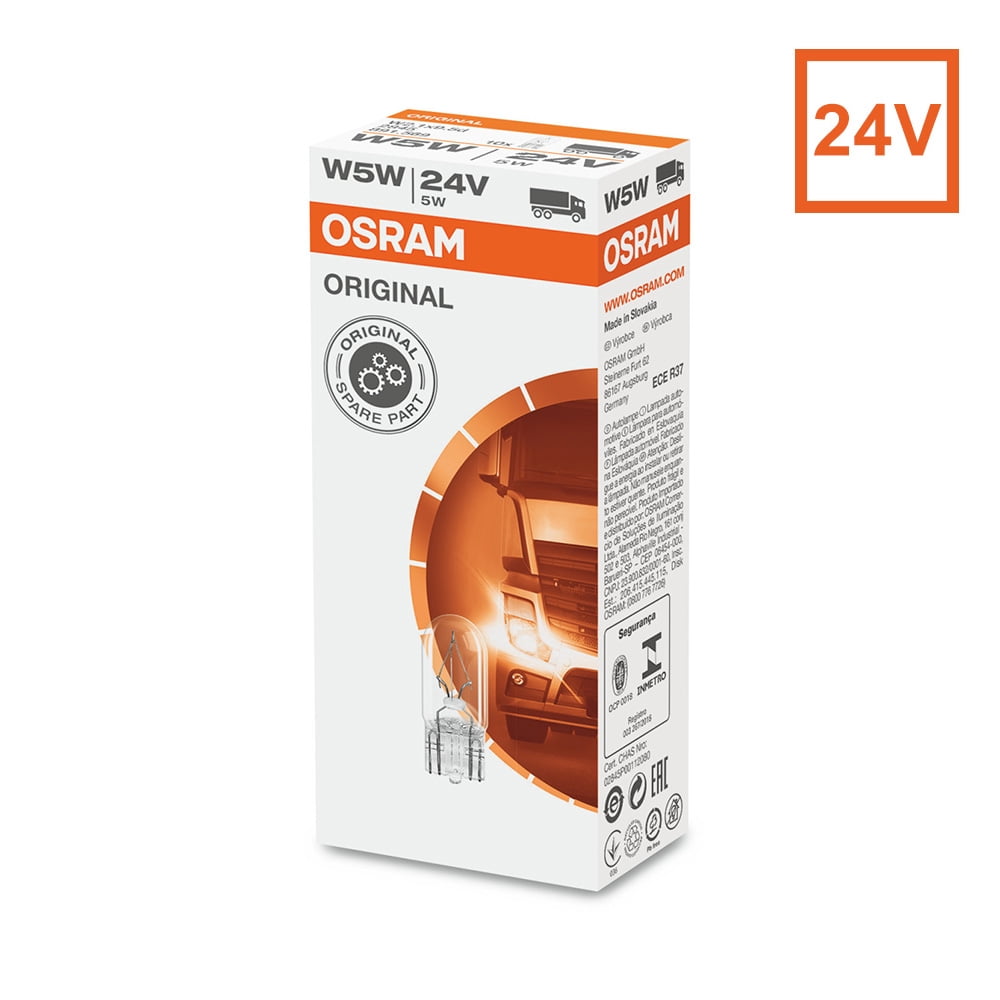 10-PK Osram 2845 W5W 24V ORIGINAL High-Performance Bulb for Trucks and ...