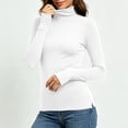 thumbnail image 4 of Chiccall Women's Turtleneck Long Sleeve Base Layer Top, Stretchy Slim Fit Thermal Shirt with Thumb Holes for Fall Winter Layering, 4 of 10