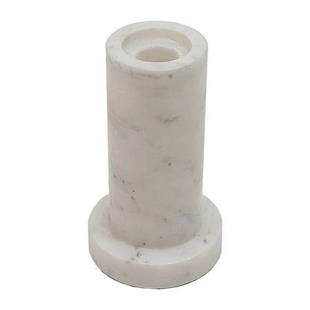Sagebrook Home Marble  5 h  taper Candle Holder with flat Base  white