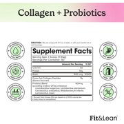 مسحوق ببتيد الكولاجين للعشب Fit & Lean مع البروبيوتيك، بدون نكهة، 12.64 أونصة