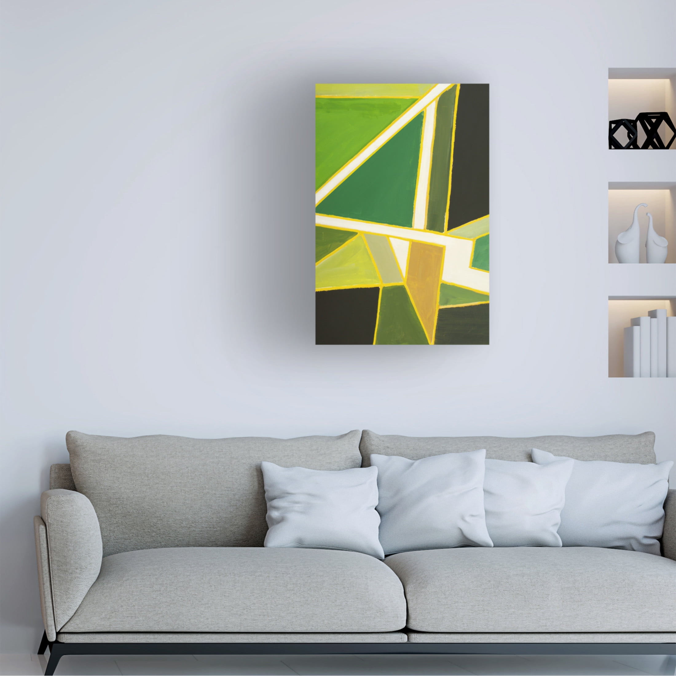 Canvas Wall Art - Incado 'Green Graphics' Wall Art for Living Room, Bedroom, or Office Décor by Trademark Fine Art - 12 x 19 Inches