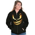 thumbnail image 3 of Halloween Evil Pumpkin Costume Unisex Fleece Graphic Zip Up Hoodie Brisco Brands 2X, 3 of 5