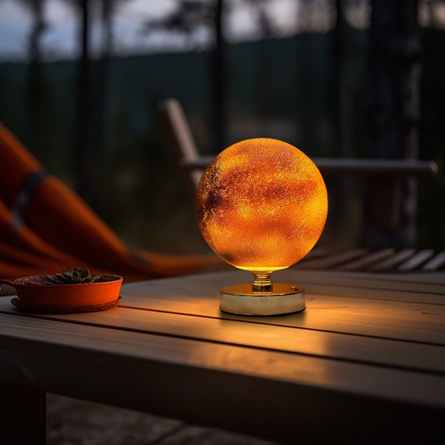 Linnome Metal Table Lamp with Wireless Charging Bar Atmosphere Light and Bedside Ornament Iron Crafts Night Light