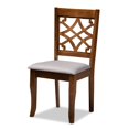 thumbnail image 2 of Juego de comedor de 5 piezas Baxton Studio Mya tapizado en tela gris y madera con acabado marrón nogal, 2 of 2