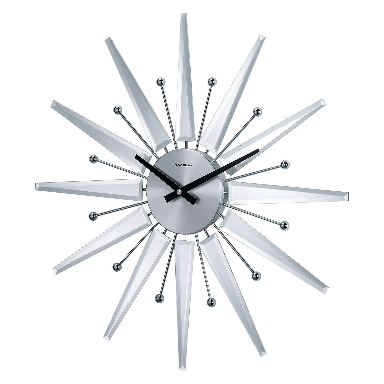 George Nelson Mirrored In Starburst Wall Clock Walmartcom - george nelson mirrored in starburst wall clock walmartcom -