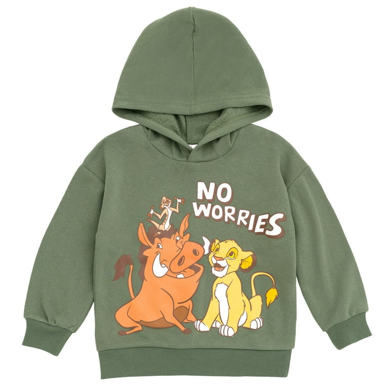 Disney Lion King Simba Timon Pumbaa Fleece Pullover Hoodie and