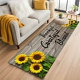 thumbnail image 2 of Farm Sunflower 2'x6' Runner Rug, Positive Floral Vintage Brown Wooden Washable Non-Slip Area Rugs for Hallway Kitchen Floor Bedroom Entryway, Laundry Carpet Decoration Indoor Mat, 2 of 9