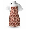 thumbnail image 4 of Paisley Apron, Romantic Style Motifs Illustration Print on Pastel Tone Backdrop, Unisex Kitchen Bib with Adjustable Neck for Cooking Gardening, Adult Size, Peach Charcoal Grey, by Ambesonne, 4 of 4