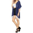 thumbnail image 4 of HAPPY BAY Women's Chiffon Summer Beach Open Front Maternity Beachwear Duster Kimono Cardigan XL-XXL Navy_AB747, 4 of 5