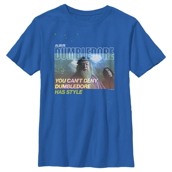 Boy's Harry Potter Dumbledore Has Style Graphic Tee Royal Blue X Large