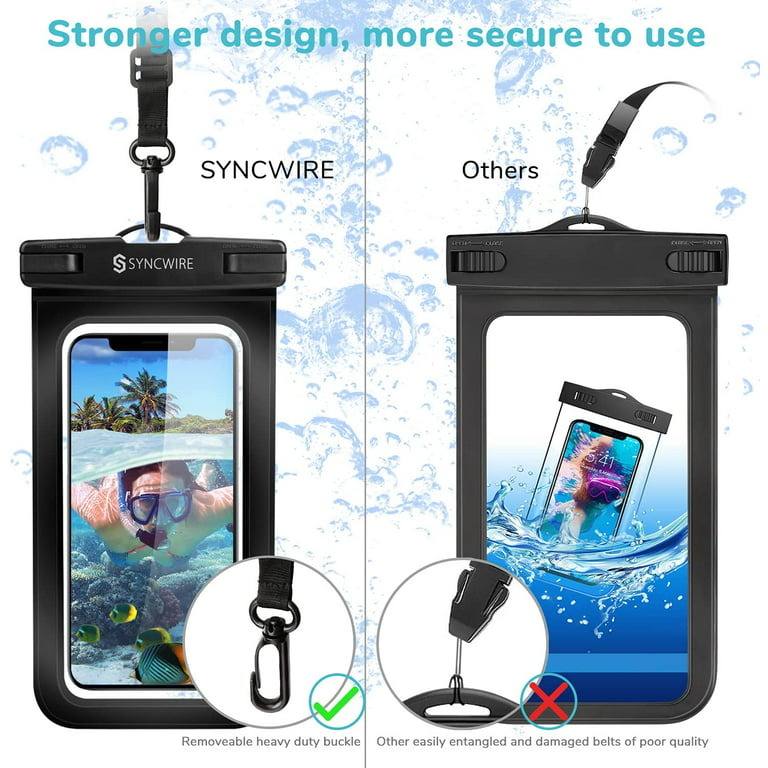SYNCWIRE Waterproof Phone Pouch [2-Pack] - Universal IPX8 Waterproof Phone  Case Dry Bag with Lanyard Compatible with iPhone 15/14/13/12/11 Pro Max SE