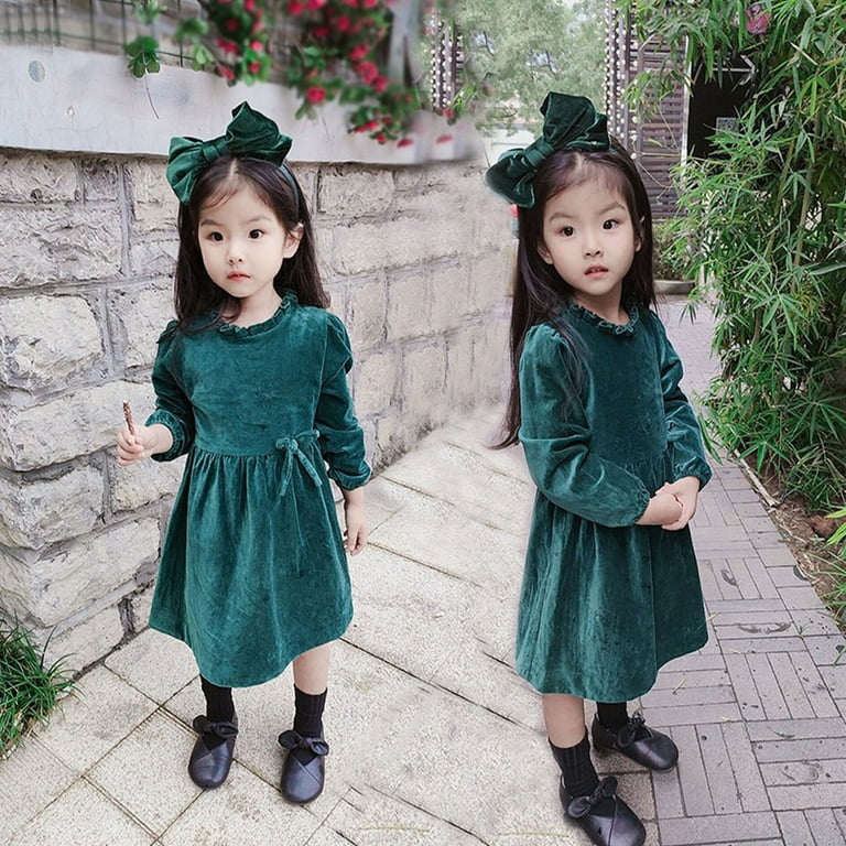 Velvet dress for girl kid sale