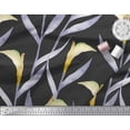 thumbnail image 2 of Soimoi Black Moss Georgette Fabric Leaves Watercolor Print Sewing Fabric Yard 42 Inch Wide, 2 of 3