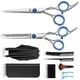 thumbnail image 3 of Kit de corte de cabello profesional, tijeras y tijeras de acero inoxidable, forma ergonómica para reducir la fatiga, hojas de precisión, completo con accesorios de peinado para uso en salón y en el, 3 of 8