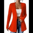 thumbnail image 1 of Chaqueta de Traje Informal de Oficina para Mujer, de Larga, con un Botón y Abertura Frontal, con Diseño de Gofre Gran Rojo M, 1 of 8
