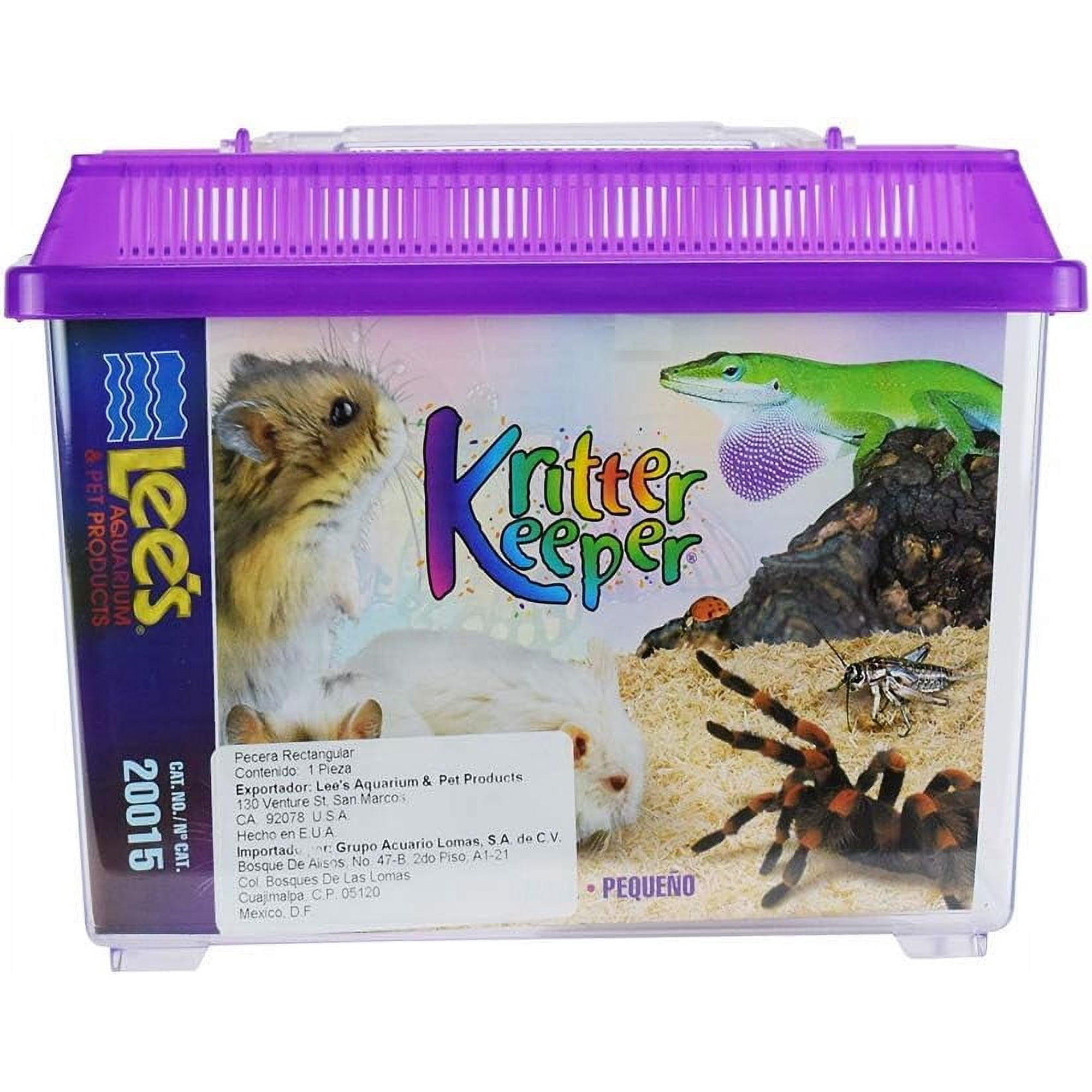 Lee's Kritter Keeper Rectangle with Lid for Small Animals, Small Size