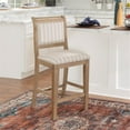 thumbnail image 2 of Linon Kendall 26" Counter Stool Padded Back & Seat in Greywash Finished Wood, 2 of 10