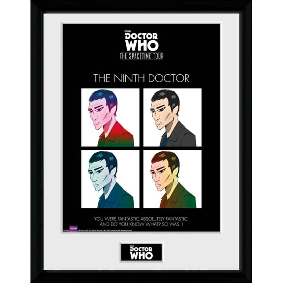 GB eye, Spacetime Tour 9th Doctor Framed Print, Wood, Multi-Colour,