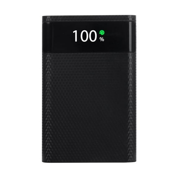 DIY LCD Displays No Welding Dual USB Battery Charge Shell Super Fast Charging 18650 Batteries Power Bank Case Storage Box BLACK