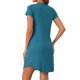 thumbnail image 3 of INSPIRAR CHIC Camisones de Mujer Camisetas de Noche con Impresión de Gatos Vestido de Sueño de Manga Corta Noche XL Verde Pavo Real, 3 of 5